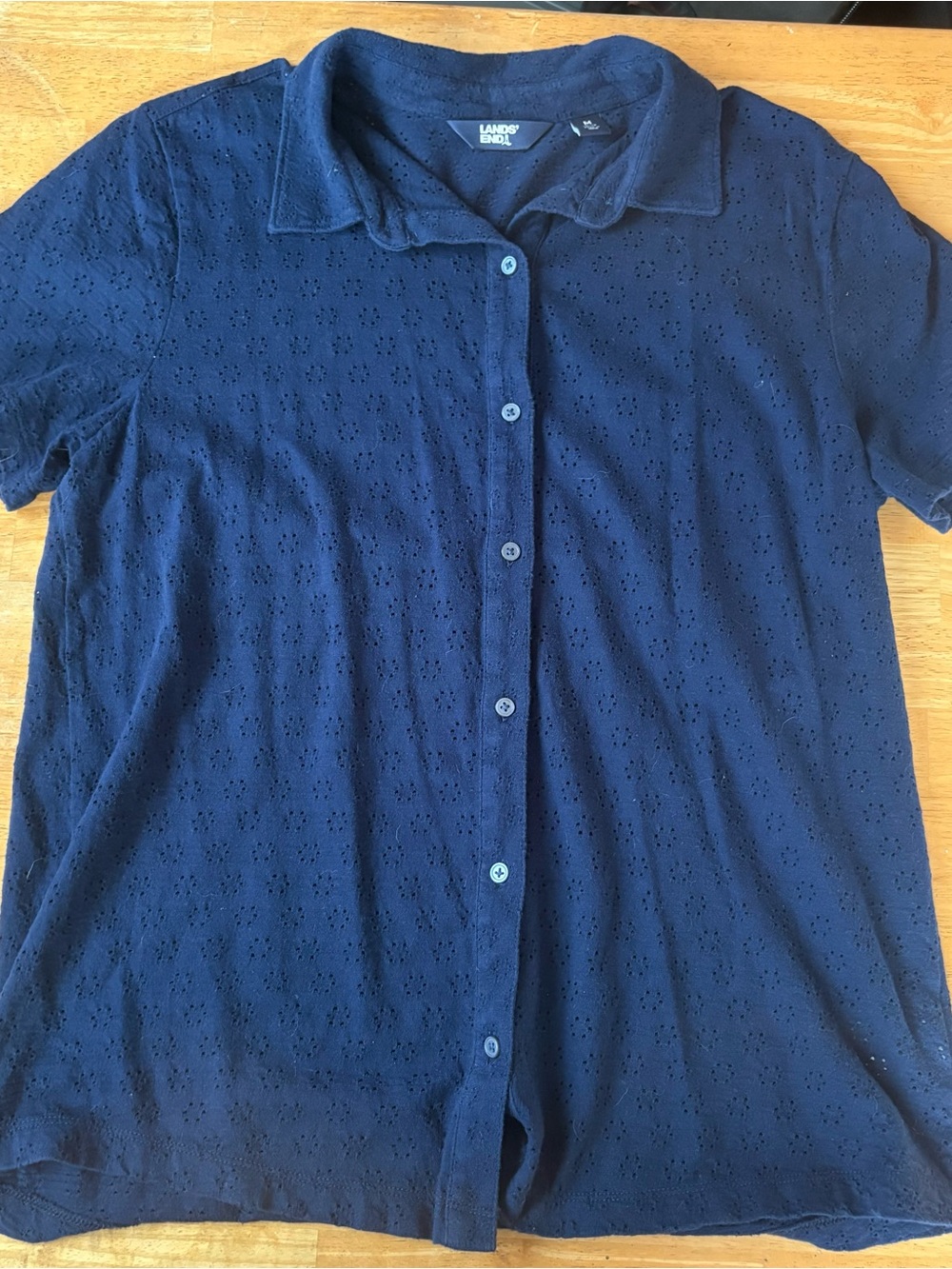100% Cotton Eyelet Button Up